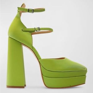 Schutz elesee lime green pointy toe platform heels
